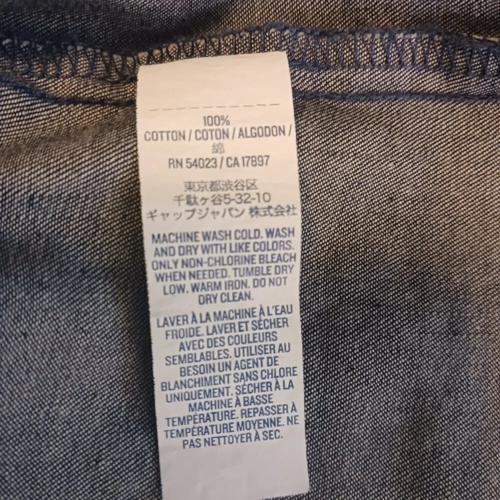 Old Navy Denim Dress, Shift with Belt, Size Medium, Long Sleeve, 1/4 Button Down - Picture 15 of 15
